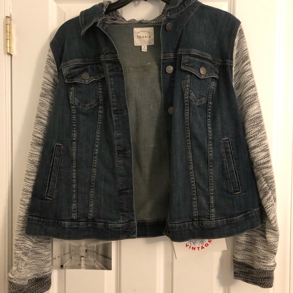 NWOT denim sweater jacket